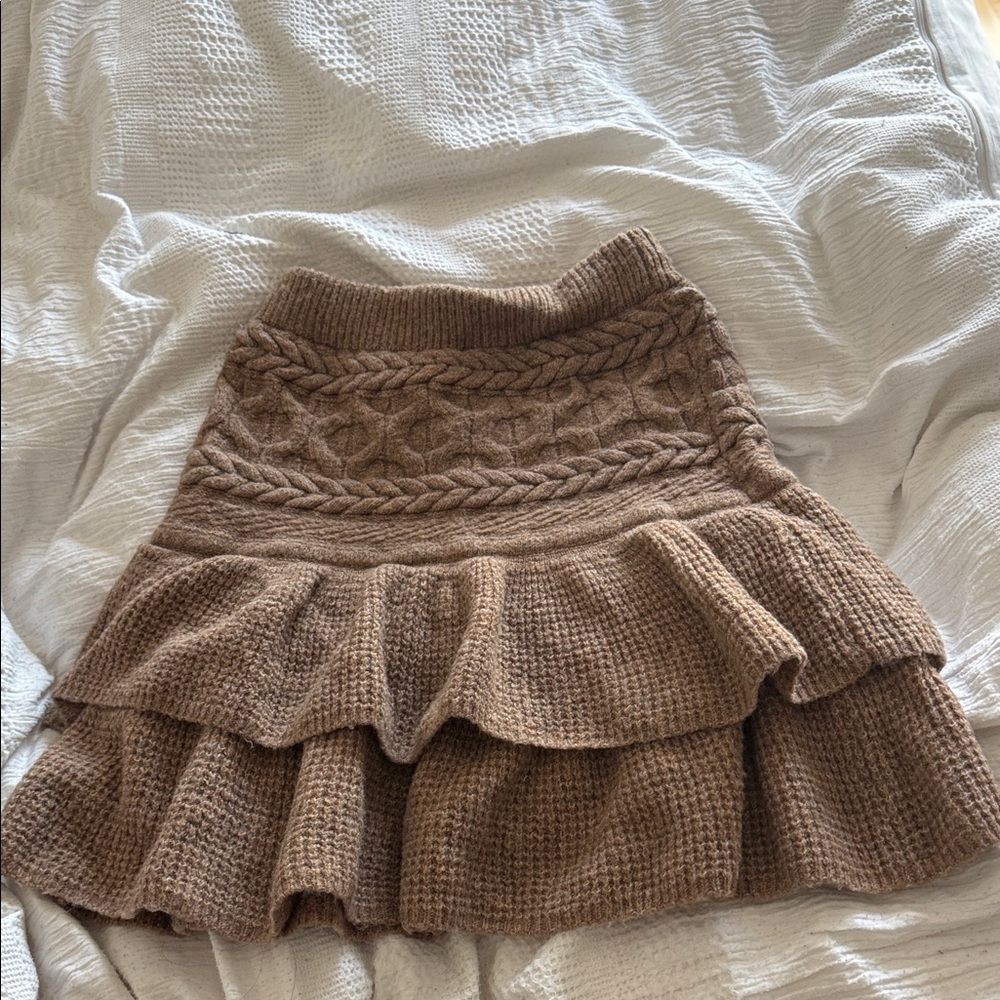 Brown Knit Women's Skirt